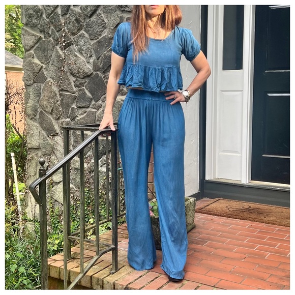 15 Boho Fabulous 2 Piece Wide Leg Pants And Top set - Picture 4 of 7